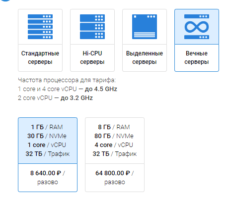 вечный сервер от vdsina